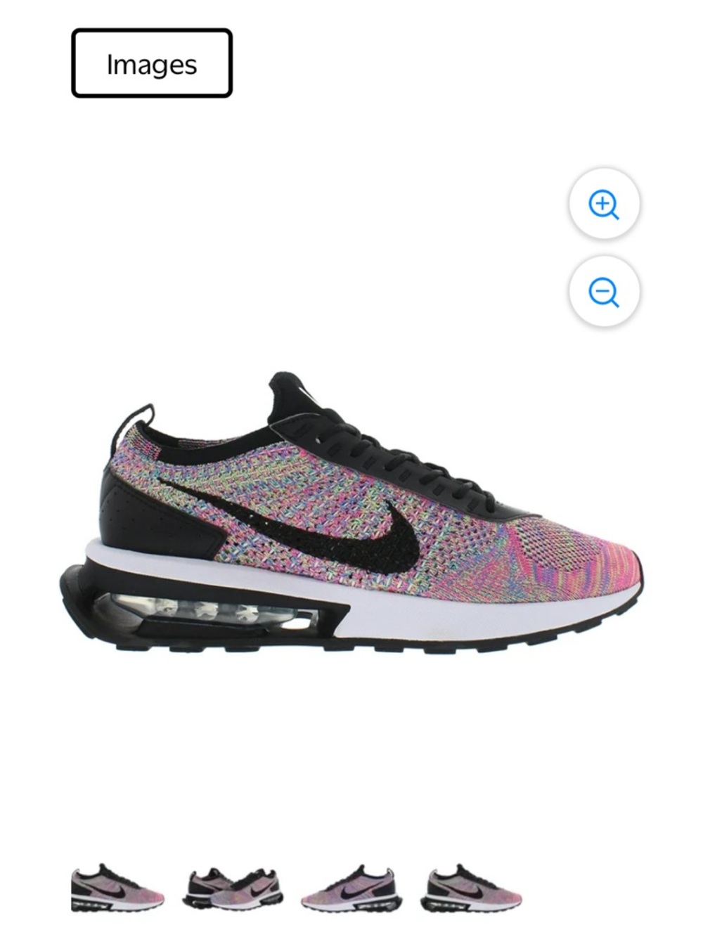Nike Flyknit Athletic Shoe in Pink Multicolor with Black Accents
